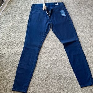 Blue satin sheen denim